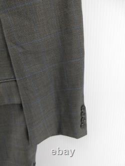 VINTAGE Ralph Lauren Polo Suit Men 43 Long Gray Wool Double Breasted USA Check