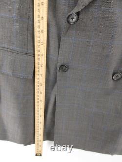 VINTAGE Ralph Lauren Polo Suit Men 43 Long Gray Wool Double Breasted USA Check
