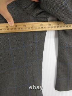 VINTAGE Ralph Lauren Polo Suit Men 43 Long Gray Wool Double Breasted USA Check