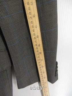 VINTAGE Ralph Lauren Polo Suit Men 43 Long Gray Wool Double Breasted USA Check