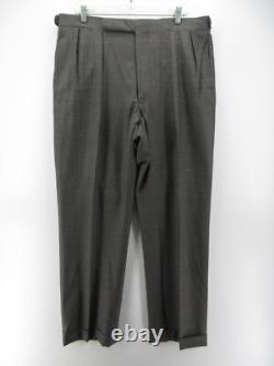 VINTAGE Ralph Lauren Polo Suit Men 43 Long Gray Wool Double Breasted USA Check
