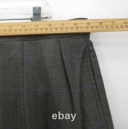 VINTAGE Ralph Lauren Polo Suit Men 43 Long Gray Wool Double Breasted USA Check