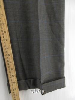 VINTAGE Ralph Lauren Polo Suit Men 43 Long Gray Wool Double Breasted USA Check