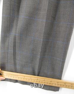 VINTAGE Ralph Lauren Polo Suit Men 43 Long Gray Wool Double Breasted USA Check