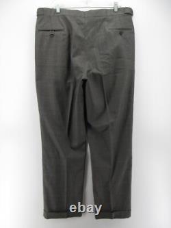 VINTAGE Ralph Lauren Polo Suit Men 43 Long Gray Wool Double Breasted USA Check