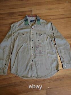 VINTAGE Rare Polo Ralph Lauren Tribal Custom Safari Woven Mens Oxford Large