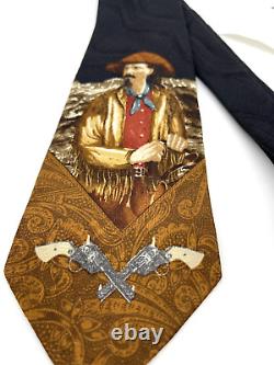 VINTAGE Rare Polo Ralph Lauren Wild Bill Hickok Necktie Buffalo Silk TIE