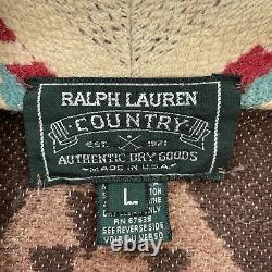 VNTG Ralph Lauren Polo Country (L) Southwestern Cotton/Wool Blanket Shawl Coat