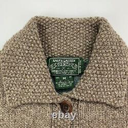 VNTG Ralph Lauren Polo Country (M) RL 90 Folk Americana Wool Hand Knit Cardigan