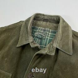 VNTG Ralph Lauren polo Country (M) Forest Green Suede Twill Lined Chore Coat