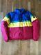 Vtg 80s 90s Ralph Lauren Polo Colorblock Unicrest Down Puffer Coat Jacket Med