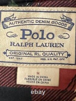 VTG New Medium Polo Ralph Lauren Flannel Lined Denim Jacket Sportsman 1967