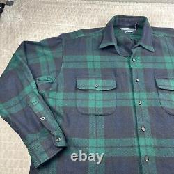 VTG POLO RALPH LAUREN 100% Cashmere Mens XL Sweater Blackwatch Button Flaws