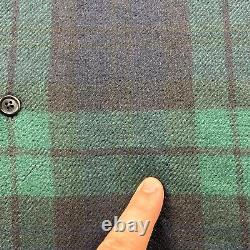 VTG POLO RALPH LAUREN 100% Cashmere Mens XL Sweater Blackwatch Button Flaws