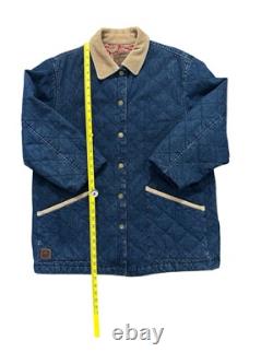 VTG POLO RALPH LAUREN Large Denim Hunting Lined Chore Coat Corduroy Collar