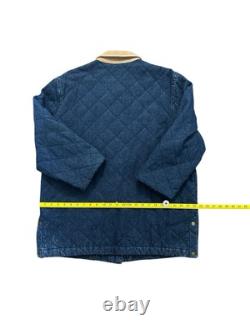 VTG POLO RALPH LAUREN Large Denim Hunting Lined Chore Coat Corduroy Collar
