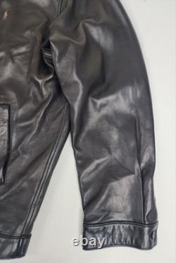 VTG Polo Ralph Lauren 2XL Chocolate Brown Butter Soft Chinstrap Leather Jacket