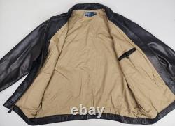 VTG Polo Ralph Lauren 2XL Chocolate Brown Butter Soft Chinstrap Leather Jacket