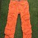Vtg Polo Ralph Lauren Cargo Paratrooper Pants 36x30 (34x30) Orange Military Ligh