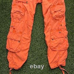 VTG Polo Ralph Lauren Cargo Paratrooper Pants 36x30 (34x30) Orange Military Ligh