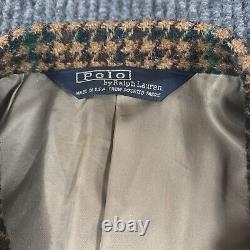 VTG Polo Ralph Lauren Coat Mens 40 Brown Blazer Tweed Wool USA Union Made Preppy