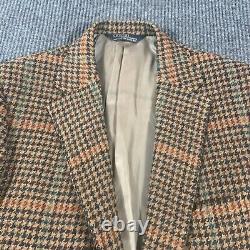 VTG Polo Ralph Lauren Coat Mens 40 Brown Blazer Tweed Wool USA Union Made Preppy