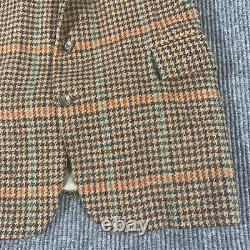 VTG Polo Ralph Lauren Coat Mens 40 Brown Blazer Tweed Wool USA Union Made Preppy