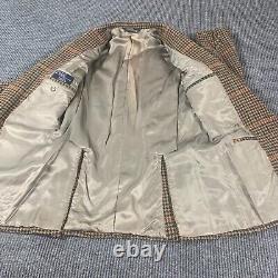 VTG Polo Ralph Lauren Coat Mens 40 Brown Blazer Tweed Wool USA Union Made Preppy