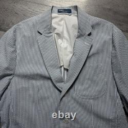 VTG Polo Ralph Lauren Jacket 42R Seersucker Unstructured Blazer Regatta Yacht