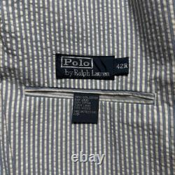 VTG Polo Ralph Lauren Jacket 42R Seersucker Unstructured Blazer Regatta Yacht