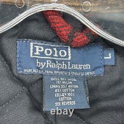 VTG Polo Ralph Lauren Jacket Mens Large Trucker Chore Wool Plaid Made USA 90s