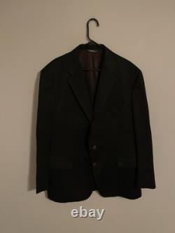 VTG Polo Ralph Lauren Made in USA Black Wool Blazer Suit Jacket Coat Men's 48L