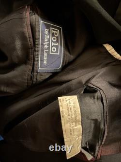 VTG Polo Ralph Lauren Made in USA Black Wool Blazer Suit Jacket Coat Men's 48L