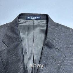 VTG Polo Ralph Lauren Mens Wool Blazer Glenurquhart Check Blue Label 42 SH