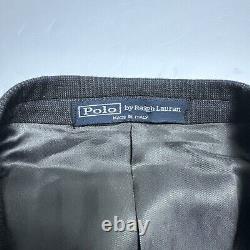 VTG Polo Ralph Lauren Mens Wool Blazer Glenurquhart Check Blue Label 42 SH