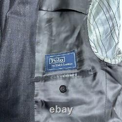 VTG Polo Ralph Lauren Mens Wool Blazer Glenurquhart Check Blue Label 42 SH