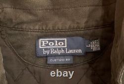 VTG Polo Ralph Lauren Motorcycle Riders Club Rugby Shirt Patch Leather Men's L