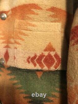 VTG Polo Ralph Lauren Navajo Southwestern Aztec Blanket Jacket Coat Country RRL