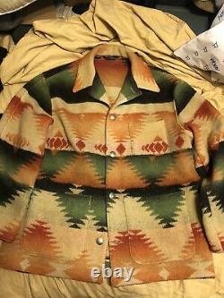 VTG Polo Ralph Lauren Navajo Southwestern Aztec Blanket Jacket Coat Country RRL