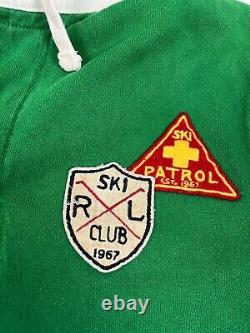 VTG Polo Ralph Lauren Ski Patrol Club Ski Runners Thermal Green Rugby Med