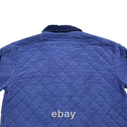 VTG Polo Ralph Lauren Snap Quilted Barn Coat Jacket Blue Heavy Men Size 2XLT
