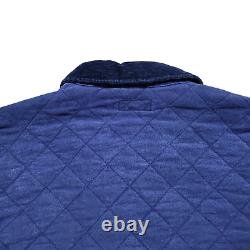 VTG Polo Ralph Lauren Snap Quilted Barn Coat Jacket Blue Heavy Men Size 2XLT