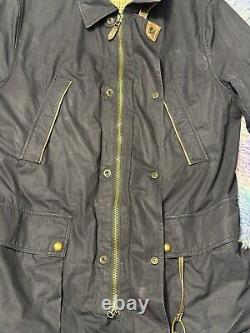 VTG RARE POLO RALPH LAUREN TRENCH JOCKEY COAT BEAR RUGBY RRL PURPLE Large Blue