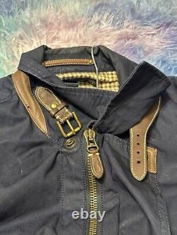 VTG RARE POLO RALPH LAUREN TRENCH JOCKEY COAT BEAR RUGBY RRL PURPLE Large Blue