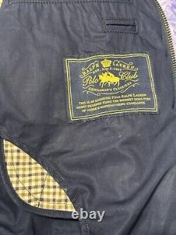 VTG RARE POLO RALPH LAUREN TRENCH JOCKEY COAT BEAR RUGBY RRL PURPLE Large Blue