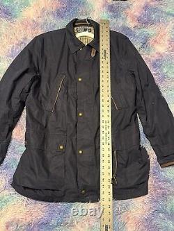 VTG RARE POLO RALPH LAUREN TRENCH JOCKEY COAT BEAR RUGBY RRL PURPLE Large Blue