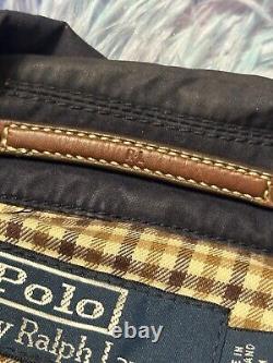 VTG RARE POLO RALPH LAUREN TRENCH JOCKEY COAT BEAR RUGBY RRL PURPLE Large Blue