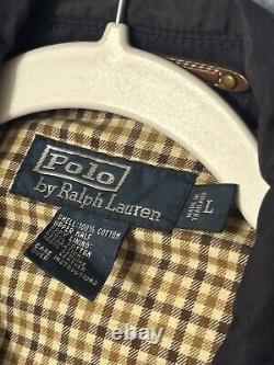 VTG RARE POLO RALPH LAUREN TRENCH JOCKEY COAT BEAR RUGBY RRL PURPLE Large Blue