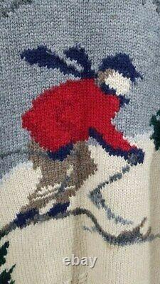 VTG Ralph Lauren POLO SWEATER ski flag fair isles snowflake M