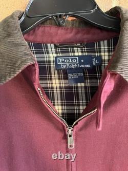 VTG Ralph Lauren Polo Harrington Bomber Jacket Lined Burgundy Wine Gorgeous